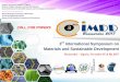 3rd Materials and Sustainable Developmentfsi.univ-boumerdes.dz/images/ISMSD2017_First announcement_Call for... · results of the materials and sustainable development research in
