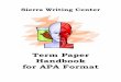 Term Paper Handbook for APA Format · PDF fileAPA Style Research Paper 1 Sample Title Page 2 Sample Abstract 3 Sample First Page 4 ... The Term Paper Handbook for APA Format may be