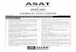 ASAT - ALLEN Career Institute, Kota · PDF file1/34 SPACE FOR ROUGH WORK / jQ dk;Z ds fy;s txg SAMPLE TEST PAPER N Cse 1. In a row of 40 boys, Satish was shifted 10 places to the right