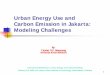 Urban Energy Use and Carbon Emission in Jakarta: Modeling ... · PDF fileCarbon Emission in Jakarta: Modeling Challenges by: Charles O.P. Marpaung. ... Natural gas 9.56% to 16.85%