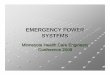 EMERGENCY POWER SYSTEMS - Pages · PDF fileNFPA 99 Health Care Facilities 1999 ed NFPA 110 Standard on Stored Electrical Energy Emergency and Standby Power Systems 1999 ed. Emergency