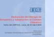 Reducción del Riesgo de Desastres y Adaptación al Cambio · PDF file• Nivel internacional: actividades del Grupo de trabajo del IATF • Nivel regional: intercambio de experiencias