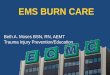 Beth A. Moses BSN, RN, AEMT Trauma Injury Prevention/ · PDF fileEMS BURN CARE Beth A. Moses BSN, RN, AEMT Trauma Injury Prevention/Education