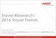 AARP Travel Trends 2016 Report · PDF file2016 Travel Trends Executive Summary 3 - 7 Sizing the Audience 8 - 11 ... Generational trips, and Weekend Getaways are the primary impetus