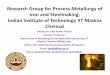 Research Group for of Iron and Steelmaking, Indian ... Presentation.pdf · Research Group for Process Metallurgy of Iron and Steelmaking, Indian Institute of Technology IIT Madras