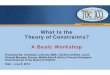 What Is the Theory of Constraints? A Basic  · PDF fileWhat Is the Theory of Constraints? A Basic Workshop ... *Introduction to the first edition, ... (Throughput accounting)