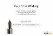 Module V Business Correspondence 1 - Quia · PDF fileModule V Business Correspondence 1 . ... the traditional style with the military precision style, ... well as grammar and acronyms