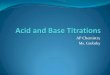 AP Chemistry Ms. Grobsky -  · PDF fileAP Chemistry Ms. Grobsky . What is a Titration? ... BCA table using the neutralization reaction between the weak acid and strong base