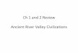 Ch 1 and 2 Review Ancient River Valley Civilizations … · Ch 1 and 2 Review Ancient River Valley ... and Mesoamerica. More Food = More People ... •By about 2205BC, The Huang He