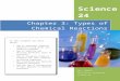 Chapter 3: Types of Chemical Reactions …  · Web viewChapter 3: Types of Chemical Reactions. ... How to represent chemical equations using words and chemical formulas. ... When
