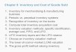 Chapter 9 Inventory and Cost of Goods Sold - · PDF file01.02.2013 · 9-1 1. Inventory for merchandising & manufacturing business 2. Periodic vs. perpetual inventory systems 3. Recognition