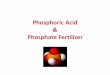 Phosphoric Acid & Phosphate Fertilizerteacher.buet.ac.bd/tanvir/ChE 308/Phosphoric Acid.pdf · Phosphoric acid •Mineral acid •Also known as orthophosphoric acid or phosphoric(V)