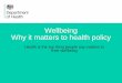 Wellbeing Why it matters to health policy - gov.uk · PDF fileWellbeing: Why it matters to health policy ... the state of the nation. ... dying being around three times