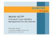 Mobile SCTP -  · PDF fileMobile SCTP Transport Layer Mobility Management for the Internet Maximilian Riegel  SoftCOM 2002, 2002-10-10