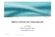 Metro Ethernet Standards - APRICOT February... · Metro Ethernet Standards Lim Wong ... Tx Rx Tx Rx Local DTE Remote DTE Can be ... Probably need to discard in .1Q Bridge to
