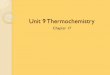 Unit 9 Thermochemistry - · PDF fileUnit 9 Thermochemistry Chapter 17 This tutorial is designed to help students understand scientific measurements. Objectives for this unit appear