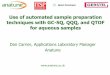 Use of automated sample preparation techniques with · PDF fileUse of automated sample preparation techniques with GC-SQ, QQQ, ... – ATEX (Automatic Tube Exchange) ... • Poster