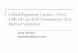 Global Regulatory Update FDA, USP, EP and ICH Standards ... · PDF fileUSP, EP and ICH Standards for Test Method Validation ... auditor, and trainer. ... risk and probability have