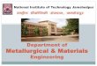 National Institute of Technology Jamshedpur - iitk.ac.in JAMSHEDPUR.pdf · National Institute of Technology Jamshedpur Presented by : ... y The Metallurgical Engineering Department