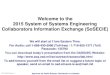 Welcome to the 2015 System of Systems Engineering ...web.ics.purdue.edu/~ckenley/pubs/2015_04_28_SOSECIE-Kenley-brief... · Industry Chairs: Rick Poel, Boeing and Mr ... A Practitioner’s