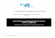 OFFICE ADMINISTRATION SYLLABUS - CXC | Education · PDF fileThis Office Administration syllabus is designed to provide students ... Practical assignments should be ... research projects