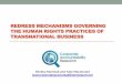 REDRESS MECHANISMS GOVERNING THE HUMAN RIGHTS PRACTICES OF TRANSNATIONAL BUSINESS · PDF fileREDRESS MECHANISMS GOVERNING THE HUMAN RIGHTS PRACTICES OF TRANSNATIONAL BUSINESS ... Key