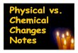 Physical vs chemical changes notes - Denton ISD … · The substances produced during a chemical reaction are different from the original substances with new properties 