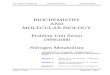 BIOCHEMISTRY AND MOLECULAR BIOLOGY Problem …eniederhoffer/som_problem_units/PU7/PU07.pdf · SIU School of Medicine BIOCHEMISTRY Nitrogen Metabolism Faculty: R. Gupta Problem Unit