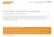 Lumbar Spinal Surgery - King's College Hospital - 111.4 - lumbar spinal surgery.pdf · Lumbar Spinal Surgery Networked Services ... or damage to the nerves which result in serious