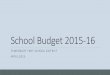 School Budget 2014-15 -  · PDF fileschools and other choice districts. ... percentage next year in accordance with NJ code. ... (Danielson/Teachscape) Unfunded or