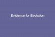 Evidence for Evolution - Linville Evidence for... · Revolution, industrial wastes ... change and sudden catastrophic change. ... not be able to keep up with the changes. Fossil RecordPublished