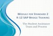 MODULE FOR STANDARD 2 K-12 SAP BRIDGE TRAINING · PDF fileMODULE FOR STANDARD 2 K-12 SAP BRIDGE TRAINING The Student Assistance Team and Process