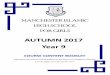 MANCHESTER ISLAMIC HIGH SCHOOL FOR GIRLSmihsg.org.uk/wp-content/uploads/2017/10/Year-9-Autumn-2017.pdf · ARABIC / QURANIC ARABIC NON-NATIVE SPEAKRS Teachers: Mrs A Hussein Mrs K