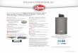 PERFORMANCE High Demand Power Vent gas water · PDF filePERFORMANCE® High Demand Power Vent gas water heater offers a larger capacity ... blower exhausts the flue gases ... All models