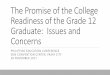 The Promise of the College Readiness of the Grade 12 ...peac.org.ph/wp-content/uploads/2017/12/Abridged-CopyThe-Promise-o… · Productivity Leadership CRS Expectation from ... NSTP1