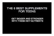 THE 6 BEST SUPPLEMENTS FOR TEENS - …media.hometeamsonline.com/.../6_Best_Supplements_for_Teens.pdfTHE 6 BEST SUPPLEMENTS FOR TEENS GET BIGGER AND STRONGER ... The truth is that creatine