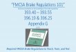 “Brake FMSCA Regulation 101” Training & Testing Contentcvsa.org/.../uploads/FMCSA-Brake-Regulations-101-1.pdf1) Understands the brake service or inspection task to be accomplished