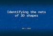 Identifying the nets of 3D shapes - Primary · PPT file · Web view · 2014-05-23Identifying the nets of 3D shapes MRS J JONES What shape is this? It’s a cube What shape is this?