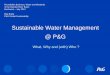 Sustainable Water Management @ P&G - Pandaassets.panda.org/downloads/p_g_water_approach.pdf · *Spain Ariel campaign “Cada gota cuenta” ... Global PS Water Strategy : ... Our