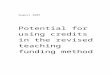 Potential for using credits in the revised teaching …webarchive.nationalarchives.gov.uk/20100202100434/http:... · Web viewPotential for using credits in the revised teaching funding