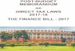 Hon. Minister of Finance - Bombay Chartered …. Minister of Finance Government of India North Block New Delhi - 110 001. Respected Sir, THE FINANCE BILL - 2017 