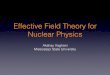 Effective Field Theory for Nuclear Physics Vaghani.pdf · Effective Field Theory for Nuclear Physics! Akshay Vaghani! ... • Summing Feynman diagrams, scattering amplitude from our