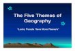 The Five Themes of  · PDF fileDefinition: Where something can ... Two types of Regions:-Physical Region-Political Region. ... The Five Themes of Geography