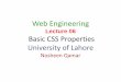 Web Engineering - Basic CSS Properties