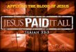 Applying the blood of jesus - · PDF fileThe price that God paid for our redemption ... Imagine how Father God felt as He saw Adam, ... Satan I remind you of the Blood of Jesus that