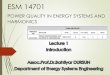 ESM 14701 - Kırklareli Üniversitesi Personel Web Sistemipersonel.klu.edu.tr/.../dersler/ESM_14701_Lec-1(1).pdf · ESM 14701 POWER QUALITY IN ENERGY SYSTEMS AND ... Turkey has its