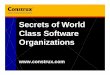 Secrets of World Class Software Organizations - … View of World Class Software Executive Summit 2004 Can you have a world-class software organization inside a mediocre business?