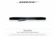 TV Sound System - Bose · PDF file6 - English Introduction Thank you Thank you for choosing the Bose® Solo TV sound system for your home. This stylish, unobtrusive speaker system