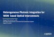 Heterogeneous Photonic Integration for WDM based … Fish, AurrionInc. USA OSA Optical Interconnects for Extreme-Scale Computing Incubator August 9-11, 2015 Heterogeneous Photonic