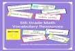 5th Grade Math Vocabulary Resources · PDF file5th Grade Math Vocabulary Resources ... font with a visual or example. ... The following vocabulary is included on the 5th Grade Math